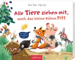 Alle Tiere ziehen mit, auch das kleine Küken Pitt