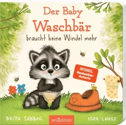 Der Baby Waschbär braucht keine Windeln mehr